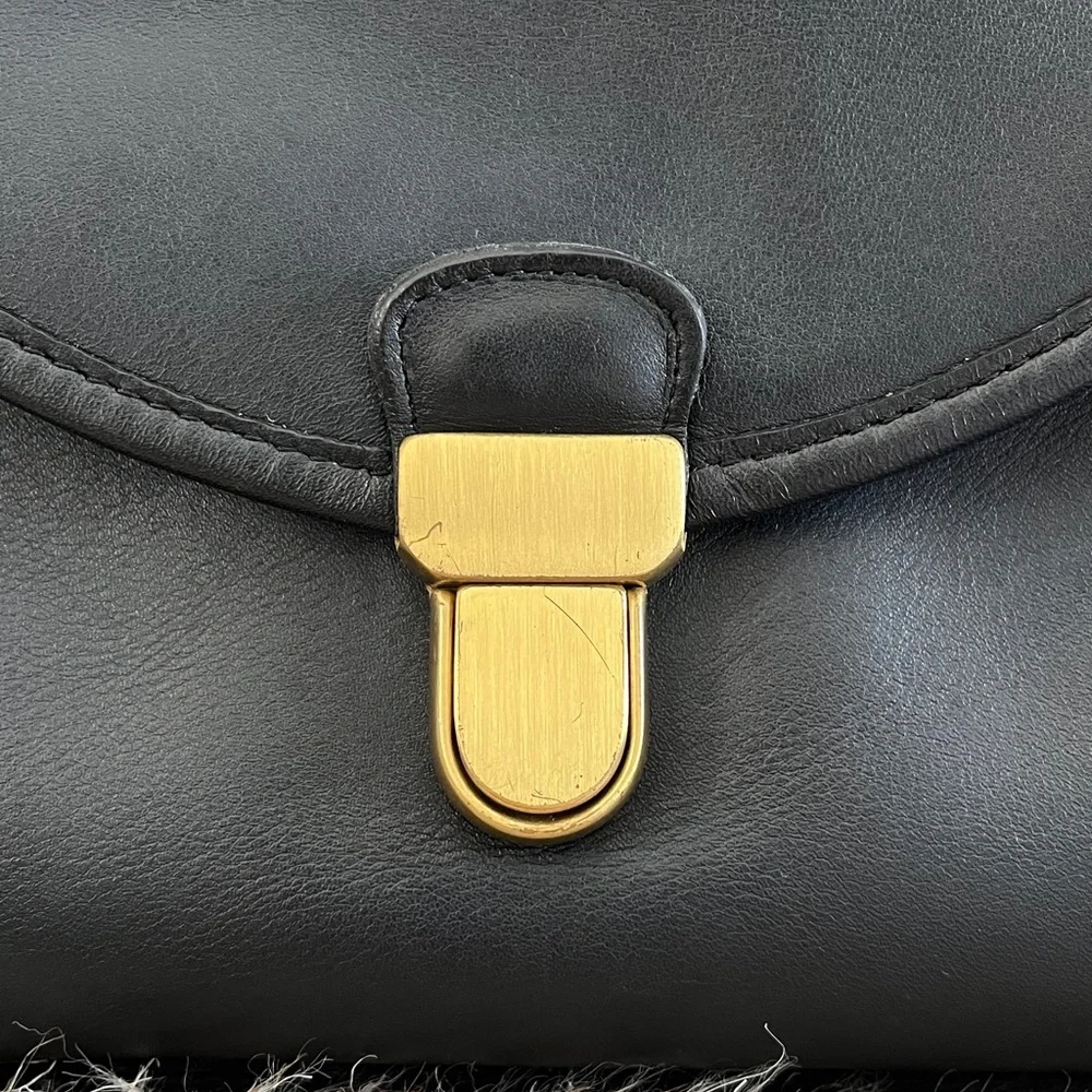 Rare Vintage Coach Ashland Bag 9914 Full Grain Cowhide Leather- Navy Blue - Picture 11 of 16